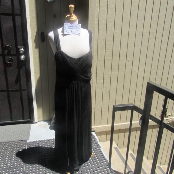 #283. WOMEN'S BLACK CHIFFON EVENING GOWN BY YOURS  (SIZE 14US / 18UK) - Picture 1 of 4